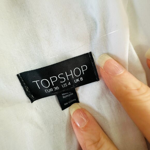 Topshop Navy and White Stripe Triangle Waist Cutout VNeck Nautical Mini Dress 4 - Picture 9 of 14